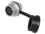 Conector circular mamă IP67, 5 pini, 5A, 180V