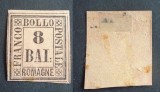 Italy Romagna 1859 Definitives Drawing numbers 8Baj Mi.8 MH toned AM.462, Nestampilat