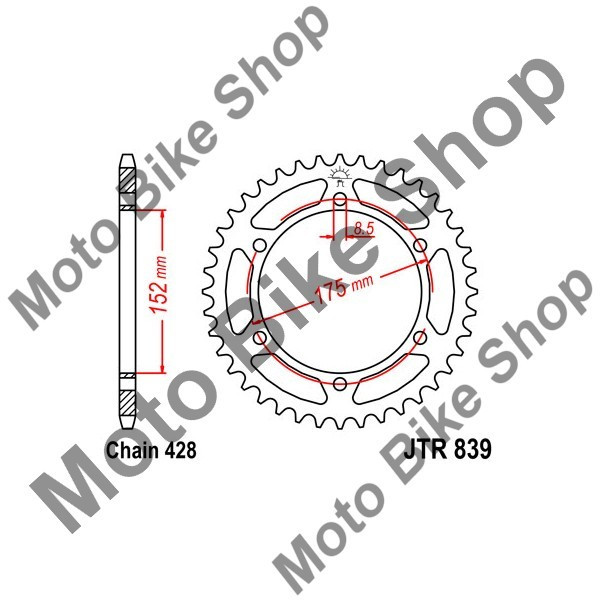 MBS Pinion spate 428 Z57, Cod Produs: JTR83957