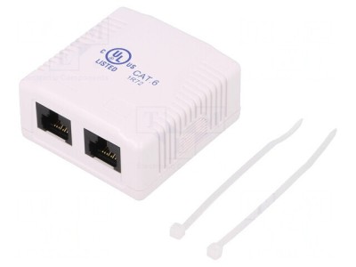 Soclu RJ45 Cat6 8p8c Alb Murale foto