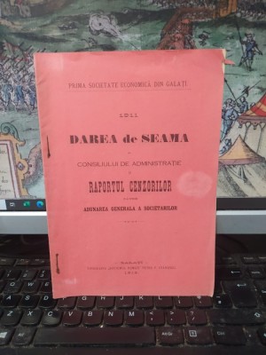 Prima Societate Economică din Galați, Darea de seamă 1911 a Consiliului de administrației și Raportul cenzorilor către Adunarea..., Galați 1912, 054 foto