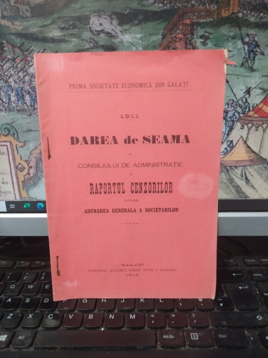 Prima Societate Economică din Galați, Darea de seamă 1911 a Consiliului de administrației și Raportul cenzorilor către Adunarea..., Galați 1912, 054