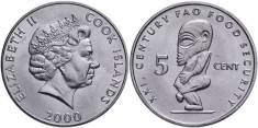 Cook Islands 2000 - 5 cent, FAO, UNC foto