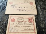 2 carti postale Bcuresti-Constantinopol, 1891 si 1898, posta austriaca,st. buna