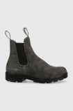 Blundstone botine din piele intoarsa 1630 femei, culoarea gri, cu toc plat