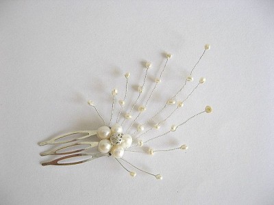 Ac cu perle naturale par mireasa, accesoriu nunta 20369 foto