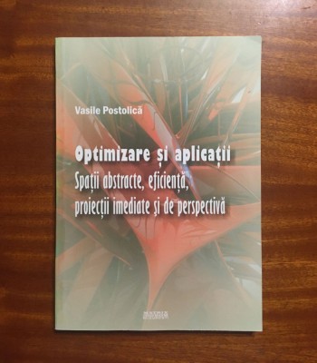 Vasile POSTOLICA - OPTIMIZARE SI APLICATII. Spatii abstracte, eficienta (Noua!) foto