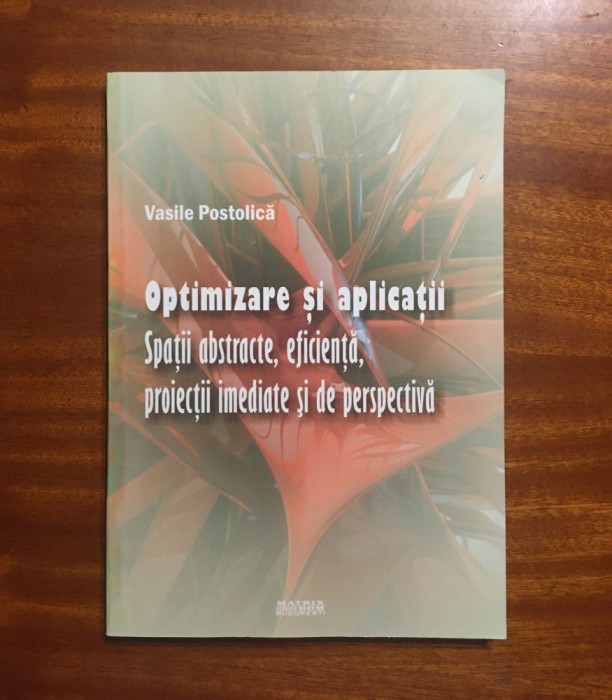 Vasile POSTOLICA - OPTIMIZARE SI APLICATII. Spatii abstracte, eficienta (Noua!)