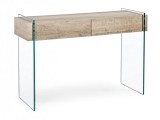 Cumpara ieftin Consola cadru sticla cu polita mdf natur Kenya 110 cm x 40 cm x 75 h