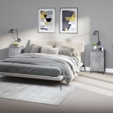 VidaXL Noptiere, 2 buc., gri beton, 40x35x70 cm, lemn prelucrat
