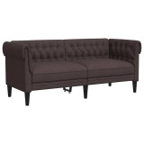 Cumpara ieftin Canapea Chesterfield cu 2 locuri, maro inchis, material textil