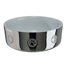 Castron din ceramica pentru caini, argintiu - 0,3 l foto