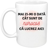 Cana alba personalizata &quot;Mai zi-mi o data cat sunt de norocos ca lucrez aici&quot;, INOVATIX&reg;. 330ml, Oem
