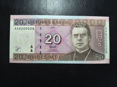 LITUANIA 20 LITU 2007 UNC foto