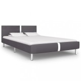 Cumpara ieftin Cadru de pat, gri, 140 x 200 cm, piele ecologică