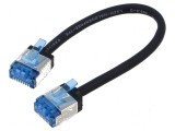 Cablu patch U/FTP 6a cu litat Cu LSZH negru 0,15m 32AWG -20&divide;75&deg;C