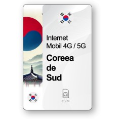 eSIM Internet Coreea de Sud, valabil 7 zile, trafic 1 GB, Standard