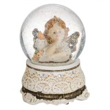 Glob Lichid Decorativ, Ingeras Vintage, Aripi Cerate, Carte, Multicolor, 17cm, Oem