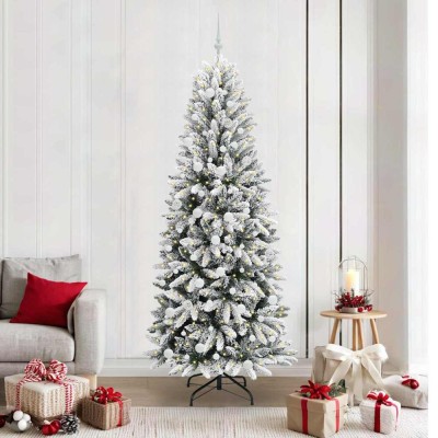 vidaXL Brad de Crăciun artificial cu 300 LED Alb 78 x 78 x 210 cm 3396060 foto
