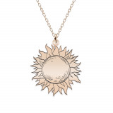 Sun - Colier personalizat soare din argint 925 placat cu aur roz