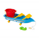 Set joaca pentru nisip cu 5 accesorii Blue Luxury Boat, Guclu Toys