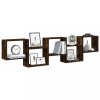 Raft cubic perete 5 compartimente stejar fumuriu lemn prelucrat