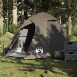 VidaXL Cort de camping cupolă pentru 2 persoane, maro, impermeabil
