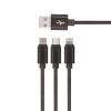 Cablu date si incarcare 3in1, incarcare rapida 100 cm - Negru, Dactylion