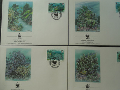 Tuvalu-Fauna marina-set complet FDC foto