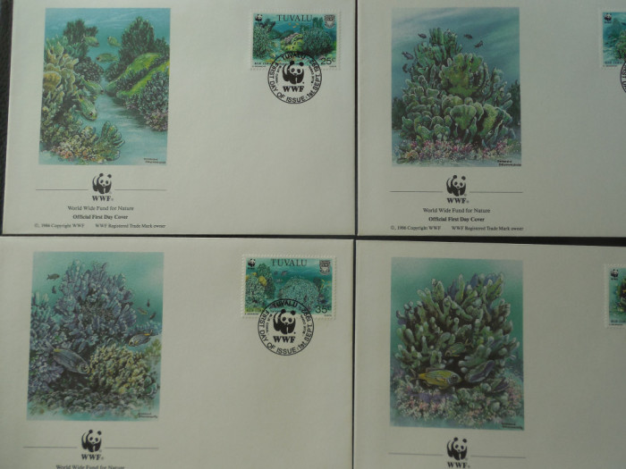 Tuvalu-Fauna marina-set complet FDC