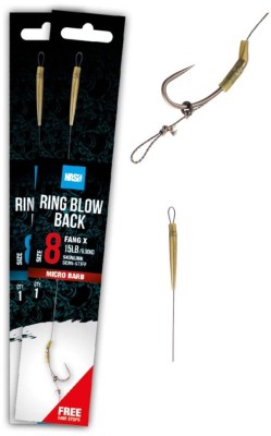 Carlige Legate Nash Tube Blow Back Rig Barbed, 15lbs, nr.8, 1buc/plic foto