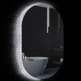 Kleankin Oglindă de Perete cu Lumină LED &icirc;n 3 Culori și Funcție Anti-Aburire, 81x51x4.5 cm, Transparent | Aosom Romania