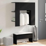 vidaXL Dulap pentru hol Stejar Negru 97,5 x 37 x 99 cm Lemn compozit 862791
