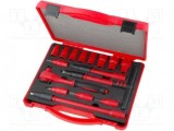 Set 16 Chei Tubulare Izolate 1kV, 8-22mm + Imbus 4-8mm, Valijoara, IEC 60900