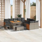 VidaXL Set de canapele pentru grădină 13 pcs Gri 100 x 100 x 71 cm