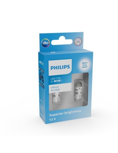 Set 2 leduri auto Alb W5W Philips Ultinon Pro7000 SL semnalizare