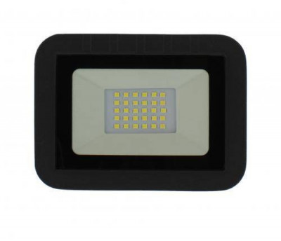 Proiector LED 20W 1600lm IP65 6500K alb rece carcasa aluminiu negru Well foto