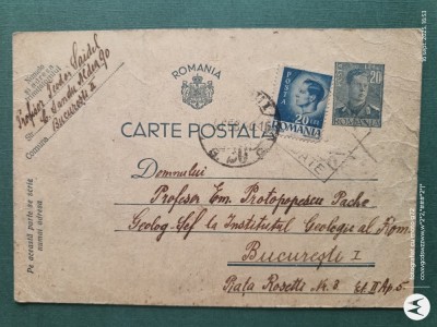 carte postala ROMANIA REGALA ,circulata ,cu corespondenta destinata domnului profesor Emil Protopopescu Pache foto