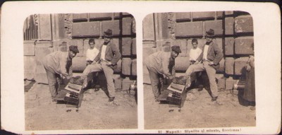 ST63N Napoli, Ripulito al minuto, Eccelenza, 1903, stereoscopic photo foto