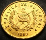 Moneda exotica 1 CENTAVO - GUATEMALA, anul 1990 * cod 2168 = UNC + LUCIU BATERE