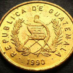 Moneda exotica 1 CENTAVO - GUATEMALA, anul 1990 * cod 2168 = UNC + LUCIU BATERE