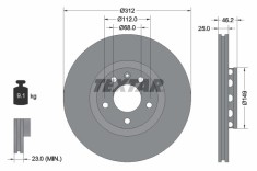 TEXTAR 92106105 PRO+ Disc frana foto