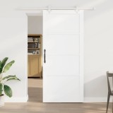 Ușa Glisantă cu Set de Hardware Alb 93x211 cm Lemn Masiv Pin