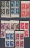 ROMANIA 1947 LP 215 INSTITUTUL DE STUDII ROMANO-SOVIETIC BLOCURI 4 TIMBRE MNH, Nestampilat