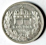 UNGARIA 1 COROANA 1915 CORONA KORONA ARGINT VF++XF