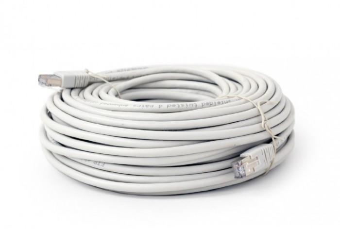 PATCH CORD S/FTP SPACER Cat6, cupru-aluminiu, 30 m, alb, AWG26, &quot;SPPC-SFTP-CAT6-30M&quot; (timbru verde 0.8 lei)