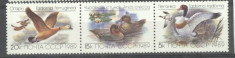 Russia USSR 1989 Birds, Ducks, strip, MNH M.281 foto