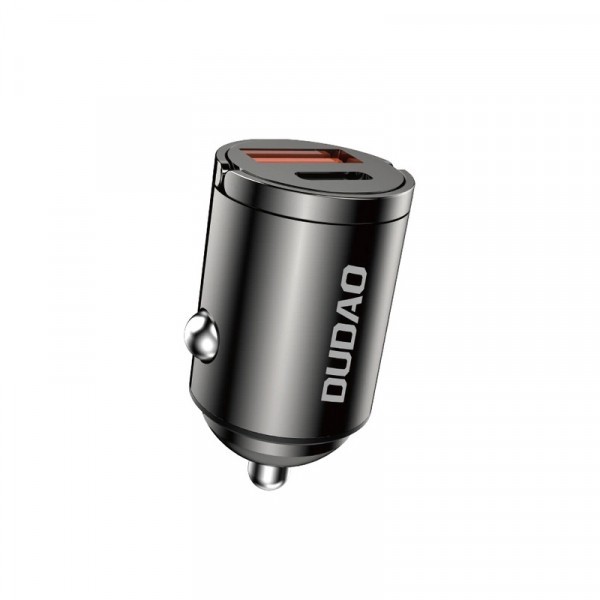 Incarcator Auto Dudao R3MAX, 48W, 3A, 1 x USB-A - 1 x USB-C, Negru