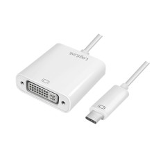 ADAPTOR video LOGILINK, adaptor USB-C (T) la DVI-I DL (M) 24+5pin, 0.15m, conectori nichelati, rezolutie maxima Full HD (1920 x 1200), plastic, dublu foto