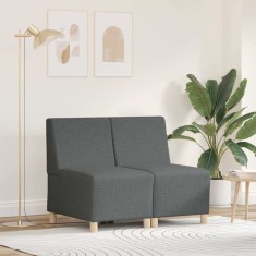 vidaXL Unitate Sofa Modulară Fără Brațe 2 pcs Gri &icirc;nchis 3399749